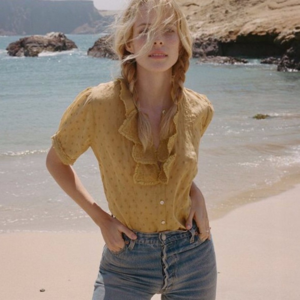 Doen Golden Ruffle Blouse